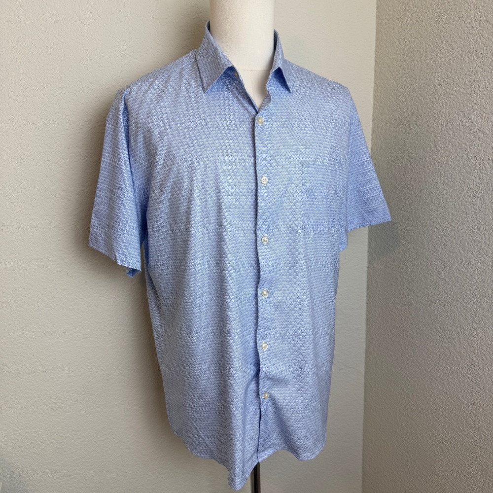 Peter Millar 100% Polyester Button Up Short Sleev… - image 1